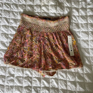 AGUA paisley floral boho shorts